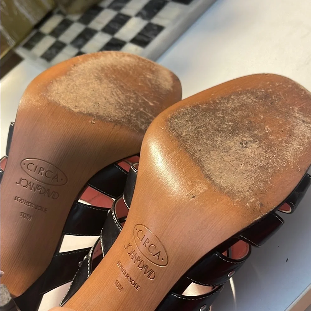 Joan & David Black and Silver Mules with Elegant Design - Picture 13 of 16